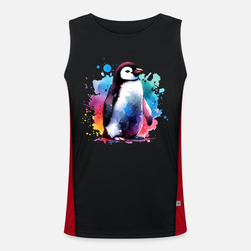 Pinguin Funktionelles Kontrast-Tank Top für Männer 
