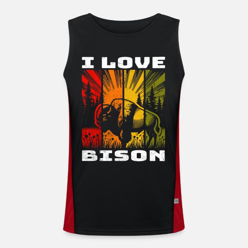 Plains Bison Bison Prairie Bison Men's Functional Contrast Tank Top 