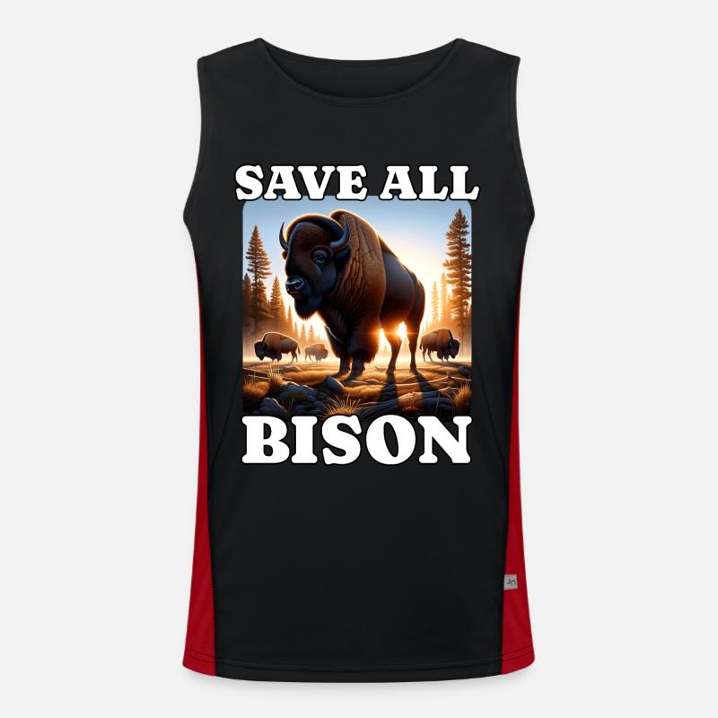 Save Bison Prairie Bison Men's Functional Contrast Tank Top 