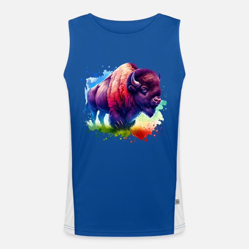 Bison Büffel Funktionelles Kontrast-Tank Top für Männer 