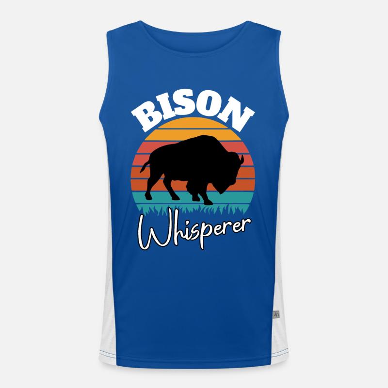 Büffel Flüsterer Funktionelles Kontrast-Tank Top für Männer 