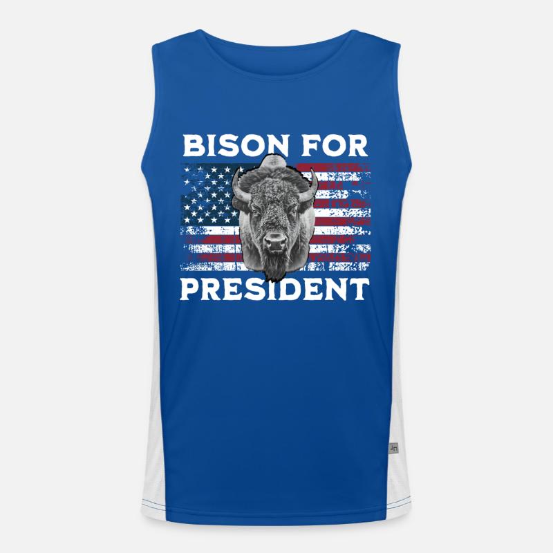 Bison For President Men's Functional Contrast Tank Top 