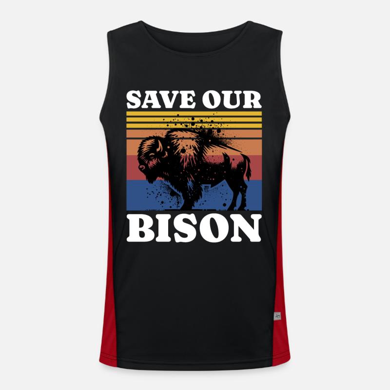 Sauvez le bison Débardeur respirant contrasté Homme 