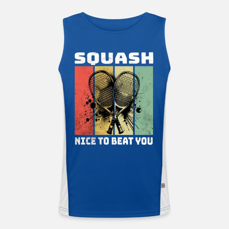 Squash Sprüche Funktionelles Kontrast-Tank Top für Männer 