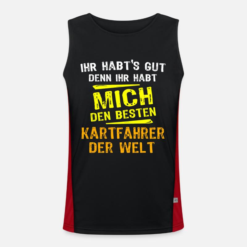 Kartfahrer Geschenk Funktionelles Kontrast-Tank Top für Männer 