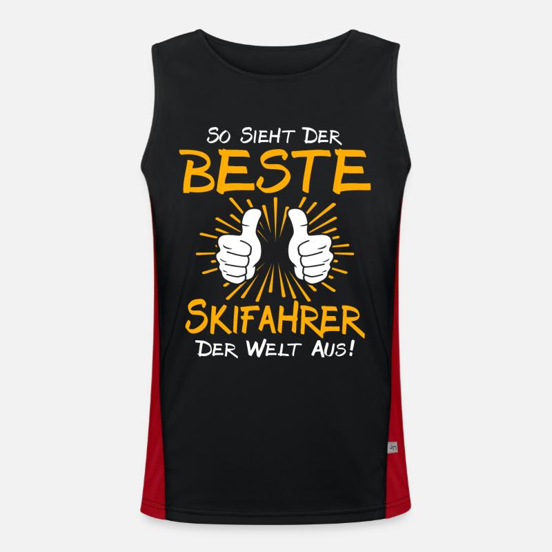 Skifahrer Geschenkidee Funktionelles Kontrast-Tank Top für Männer 