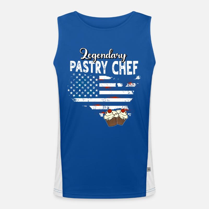 Pasticcere USA Canotta sportiva da uomo in contrasto cromatico 