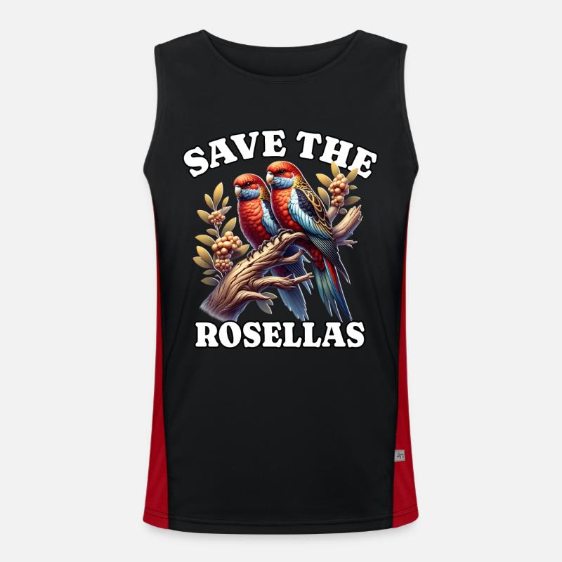 Rosellasittich Save Rosella Parakeet Men's Functional Contrast Tank Top 