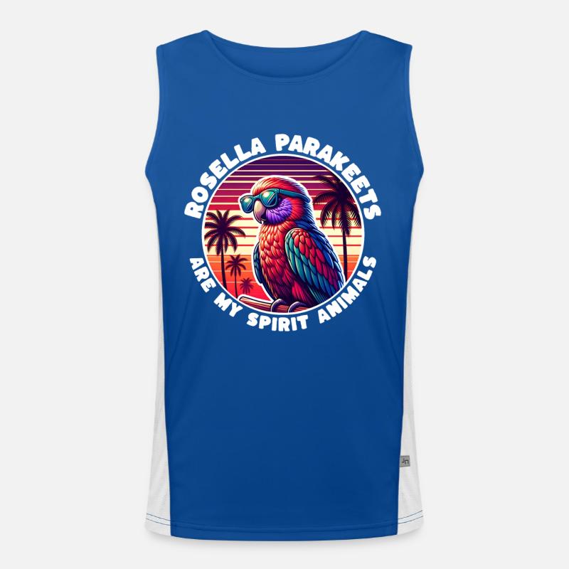 Funny Rosella Parakeet Sayings Men's Functional Contrast Tank Top 