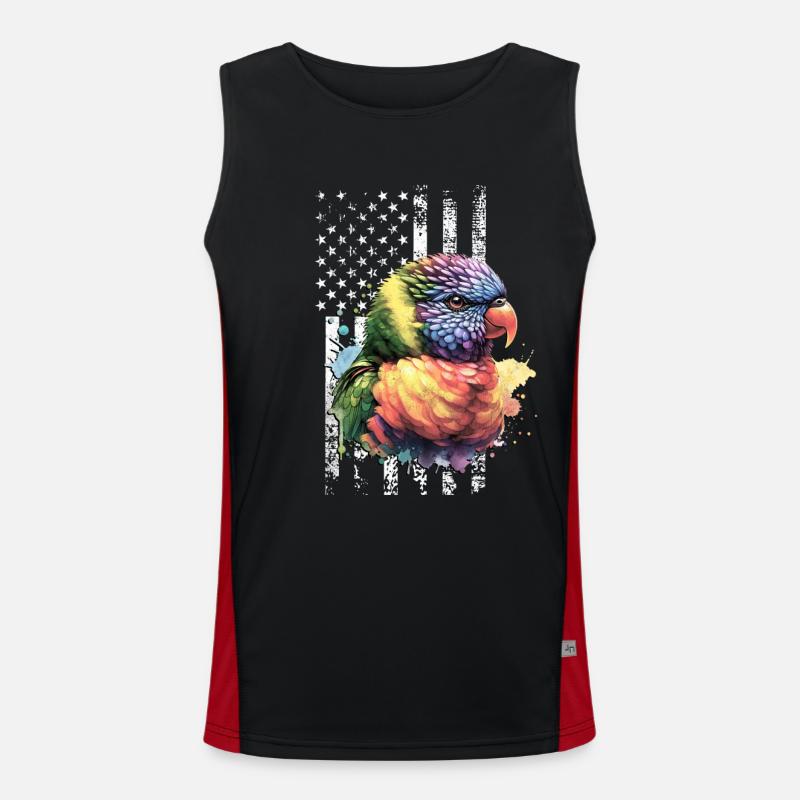 Rainbow Lorikeet US Regenbogenlori Funktionelles Kontrast-Tank Top für Männer 