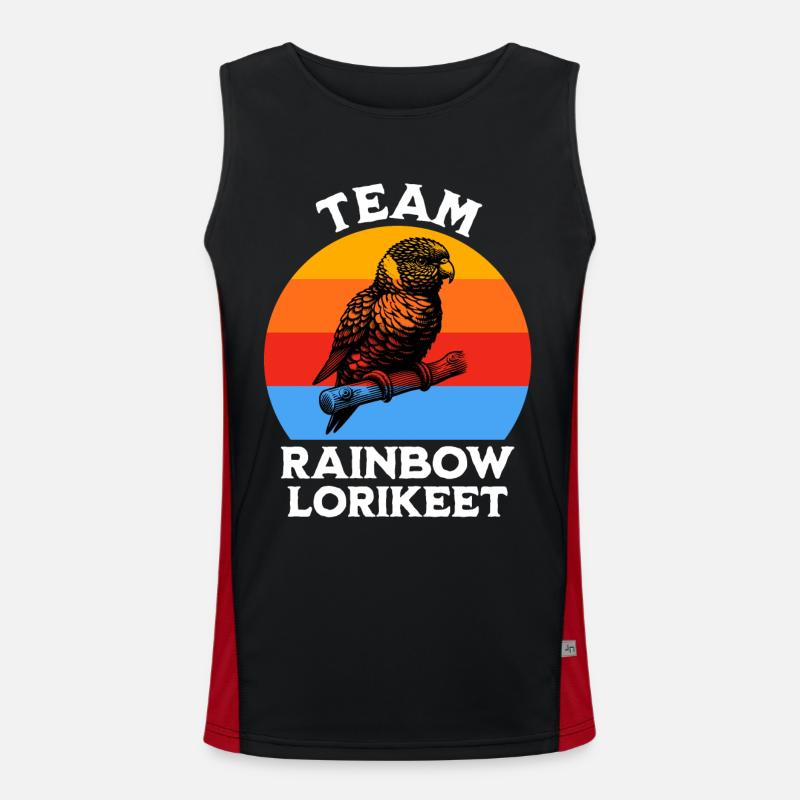 Team Regenbogenlori Funktionelles Kontrast-Tank Top für Männer 