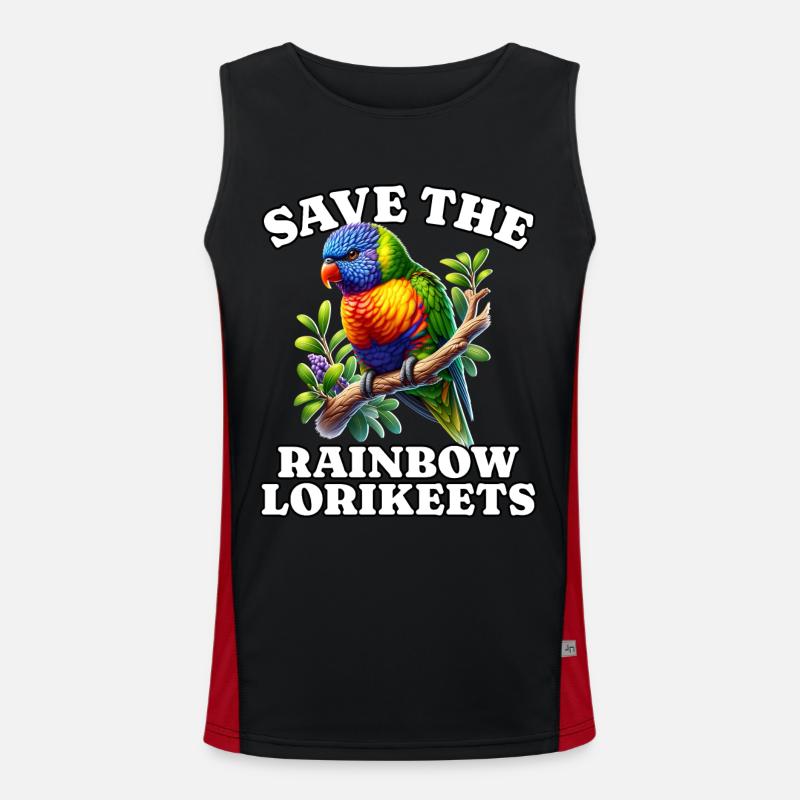 Regenbogenlori Save Rainbow Lorikeet Funktionelles Kontrast-Tank Top für Männer 