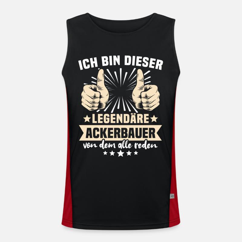 Ackerbauer Sprüche Funktionelles Kontrast-Tank Top für Männer 