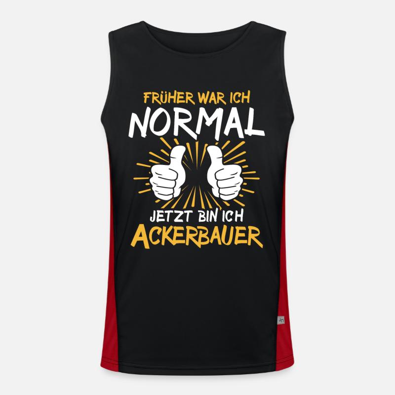 Ackerbauer Spruch - Men's Functional Contrast Tank Top  - black/red