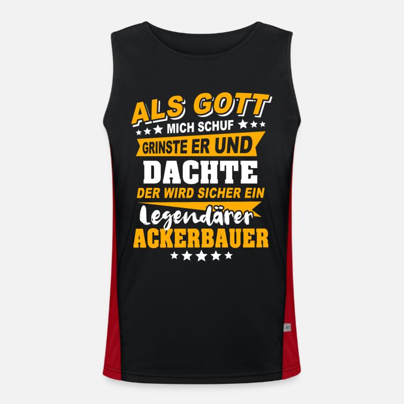 Ackerbauer Sprüche Funktionelles Kontrast-Tank Top für Männer 