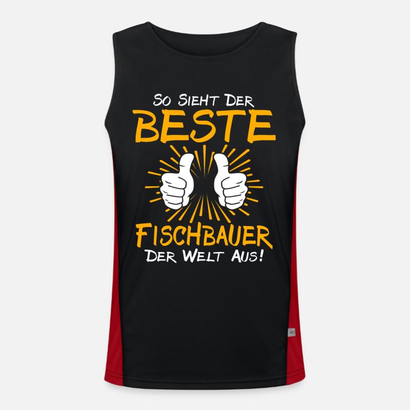 Fish Farmer Gift Idea Men's Functional Contrast Tank Top 