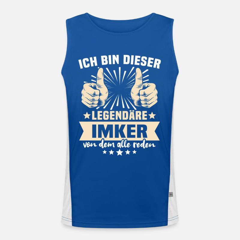Imker Sprüche Funktionelles Kontrast-Tank Top für Männer 
