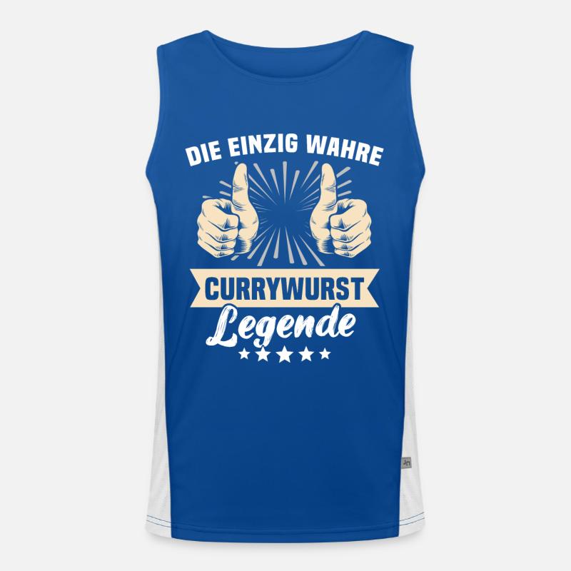 Dictons de Currywurst Débardeur respirant contrasté Homme 