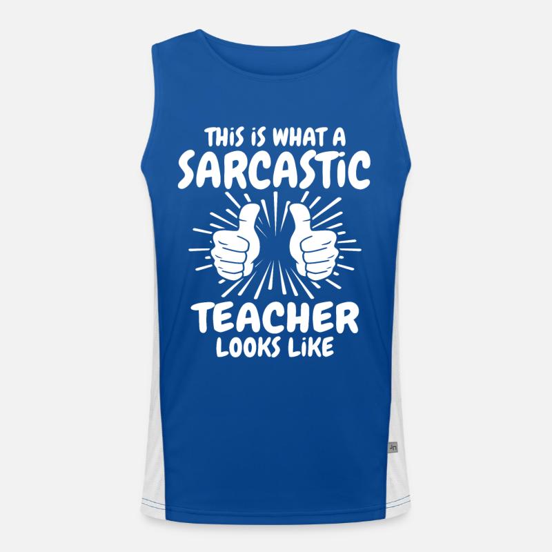 Sarkastischer Lehrer Funktionelles Kontrast-Tank Top für Männer 