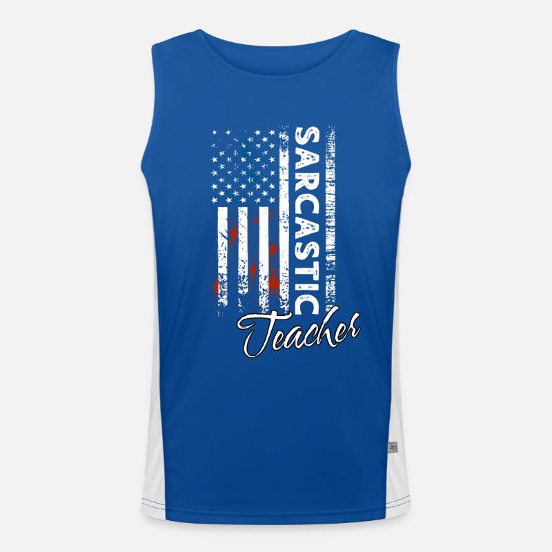 Sarkastischer Lehrer Funktionelles Kontrast-Tank Top für Männer 