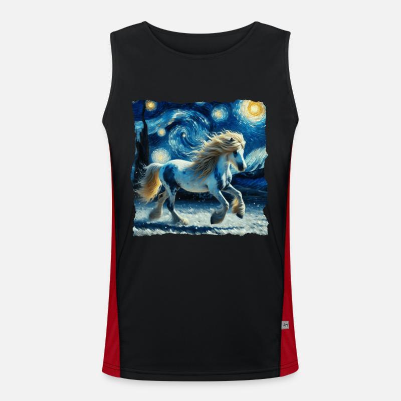 Isländer Starry Night Islandpferd Funktionelles Kontrast-Tank Top für Männer 