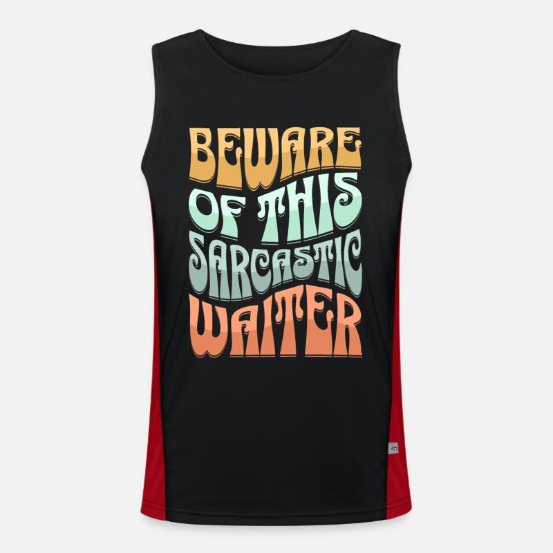 Sarcastic Waiter Sarcasm Men's Functional Contrast Tank Top 