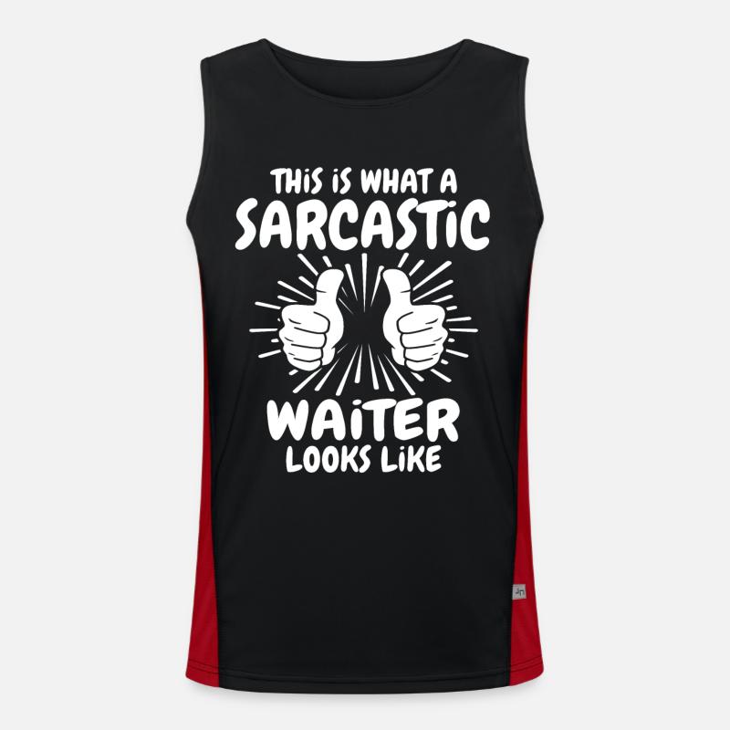 Sarkastischer Kellner Funktionelles Kontrast-Tank Top für Männer 