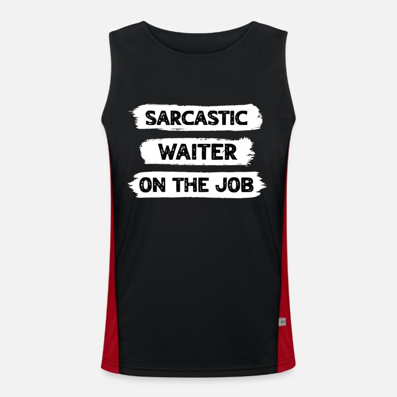 Sarkasmus Kellner Funktionelles Kontrast-Tank Top für Männer 