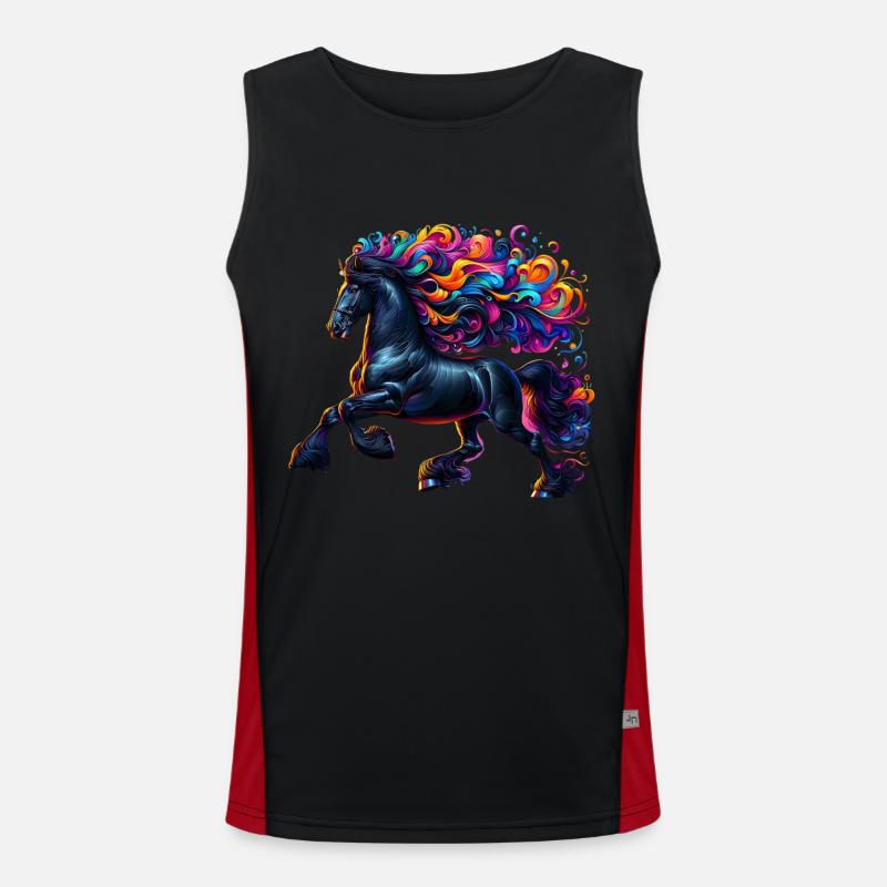 Friesian Horse Pferd Funktionelles Kontrast-Tank Top für Männer 
