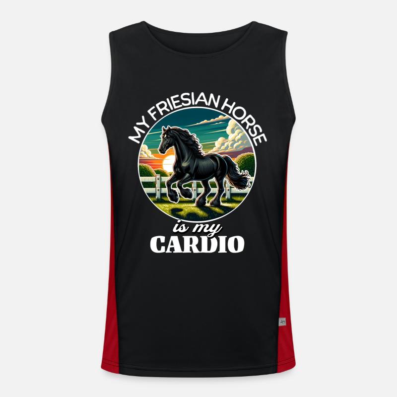 Friesian Horse Pferd Funktionelles Kontrast-Tank Top für Männer 