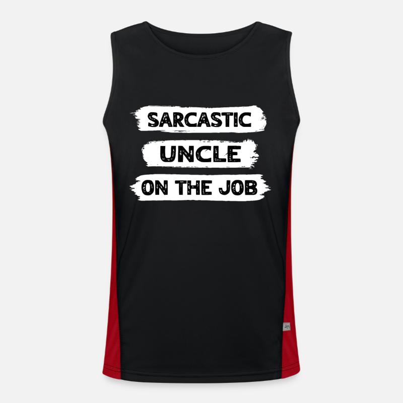 Sarcasm Uncle - Men's Functional Contrast Tank Top  - black/red