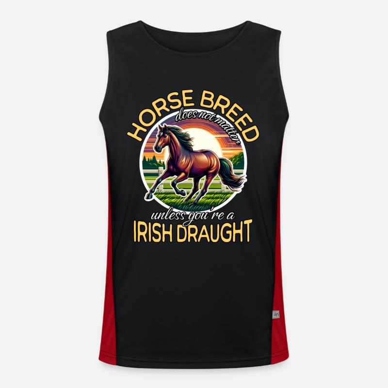 Irish Draught Irisches Zugpferd Funktionelles Kontrast-Tank Top für Männer 