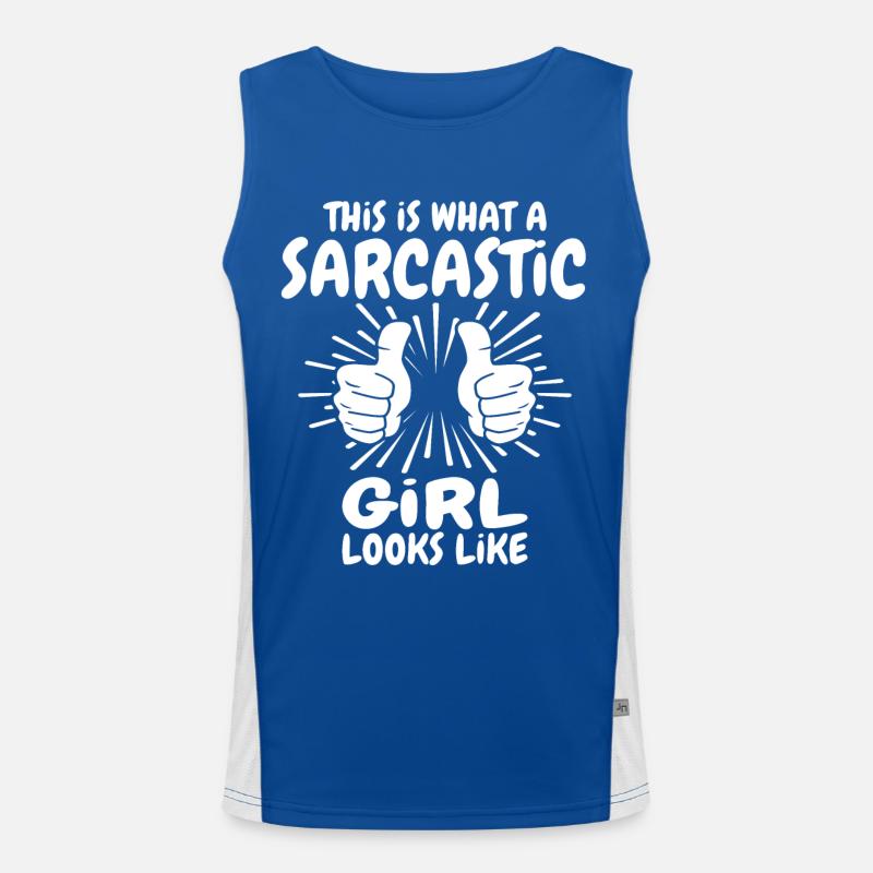 Sarkastisches Mädchen Funktionelles Kontrast-Tank Top für Männer 