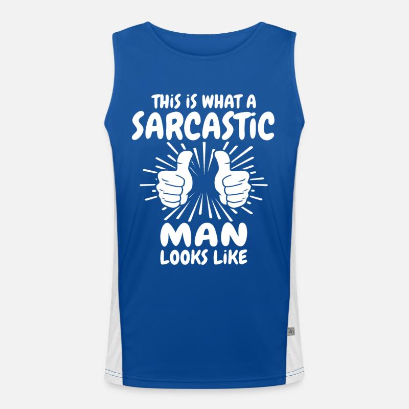 Sarcastic Man Men's Functional Contrast Tank Top 