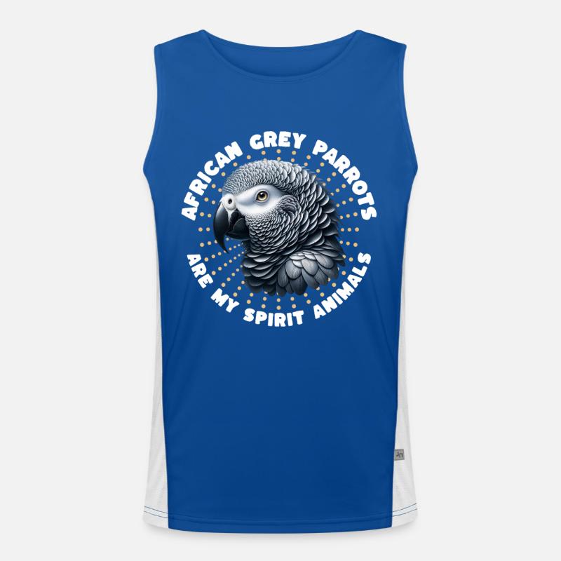 Funny Grey Parrot Sayings Men's Functional Contrast Tank Top 