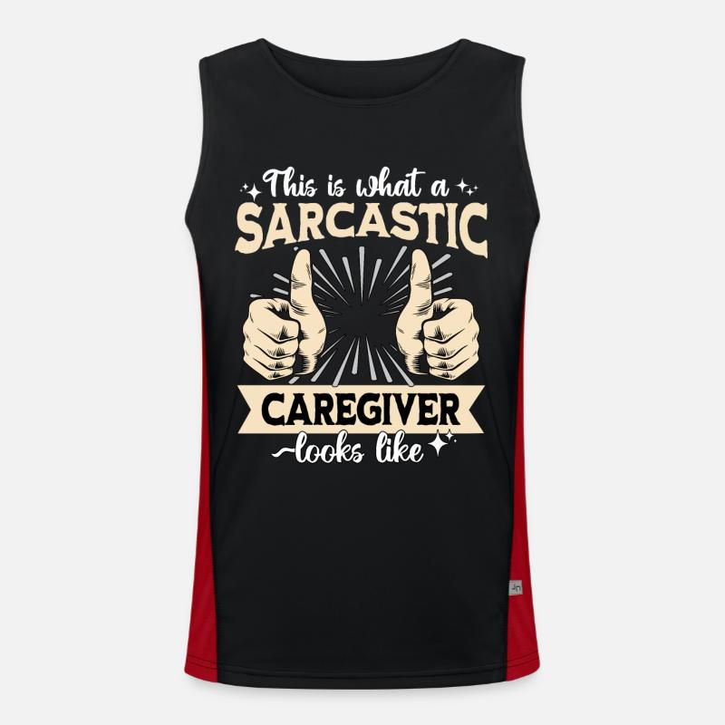 Sarcastic Supervisor Sarcasm - Men's Functional Contrast Tank Top - black/red
