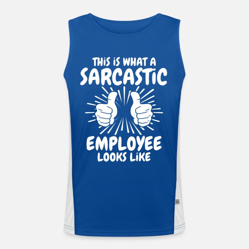 Sarkastischer Mitarbeiter Funktionelles Kontrast-Tank Top für Männer 
