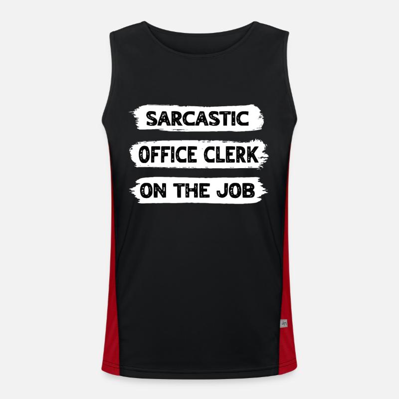 Sarcasm Office Worker - Men's Functional Contrast Tank Top  - black/red