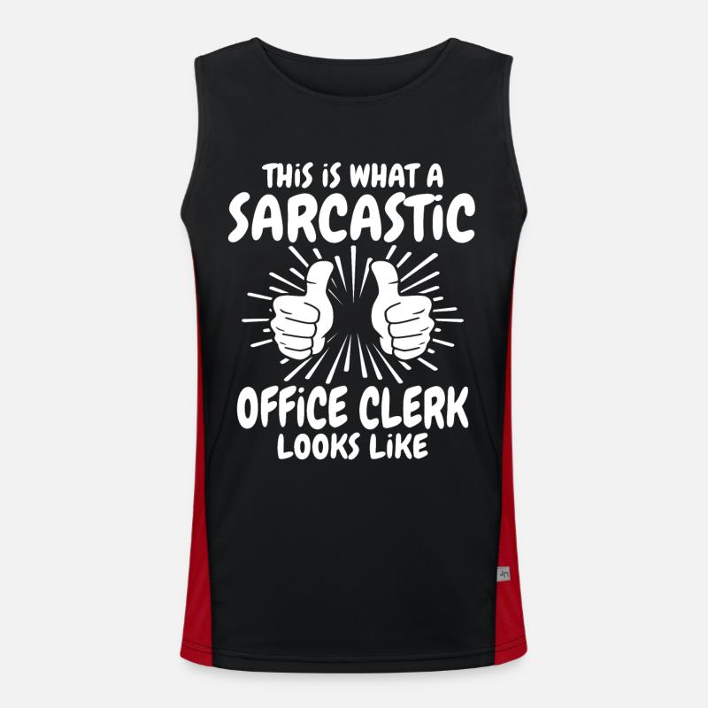 Sarcastic office worker - Men's Functional Contrast Tank Top  - black/red