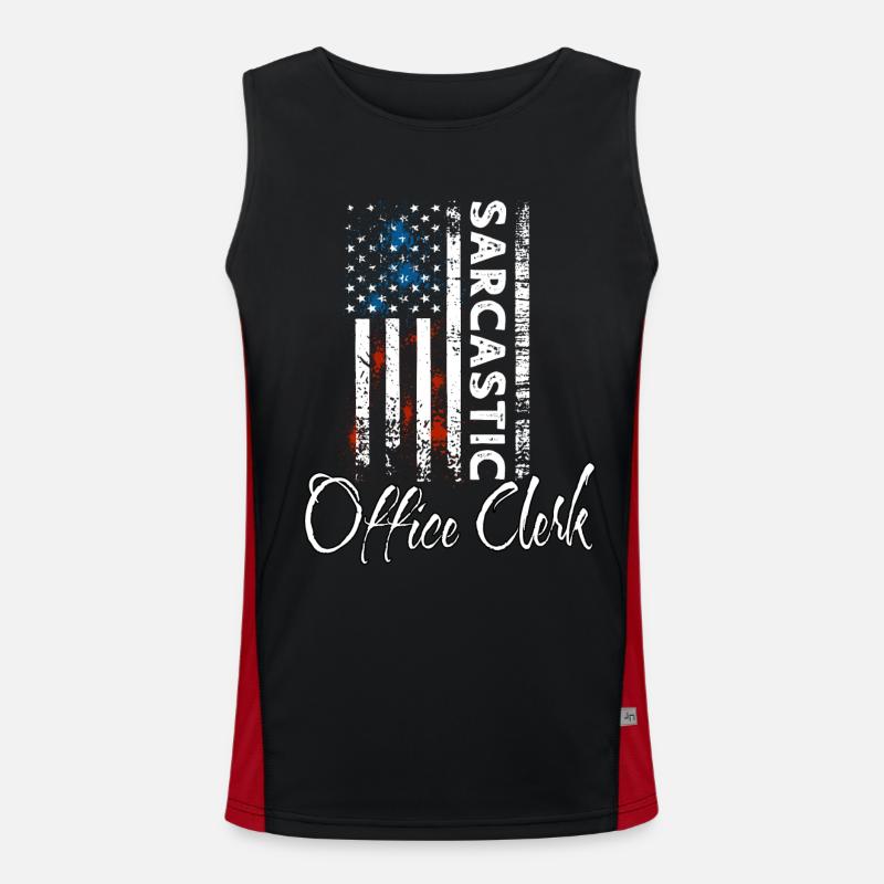 Sarcastic office worker - Men's Functional Contrast Tank Top  - black/red