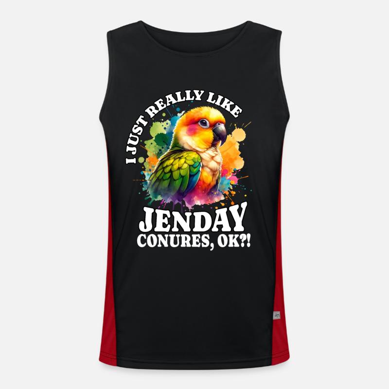 Ich Liebe Gelbkopfsittich Spruch Funktionelles Kontrast-Tank Top für Männer 