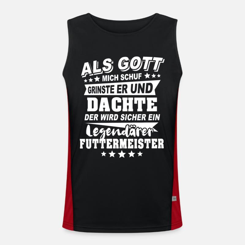 Forage Master - Men's Functional Contrast Tank Top  - black/red