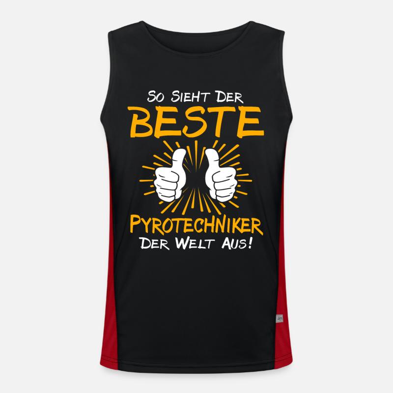 Pyrotechnician Gift Idea Men's Functional Contrast Tank Top 