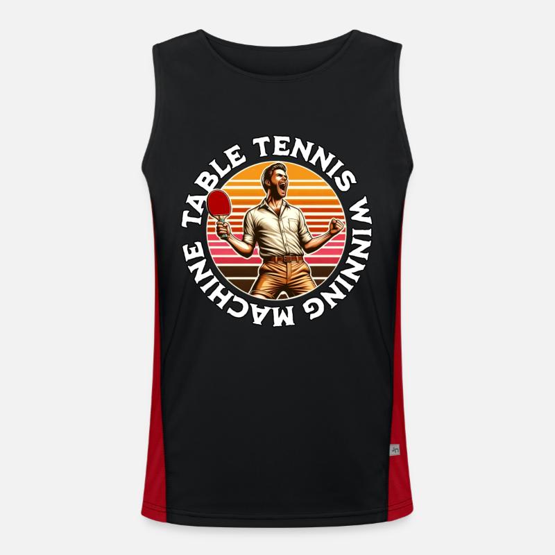 Table Tennis Gewinner Funktionelles Kontrast-Tank Top für Männer 