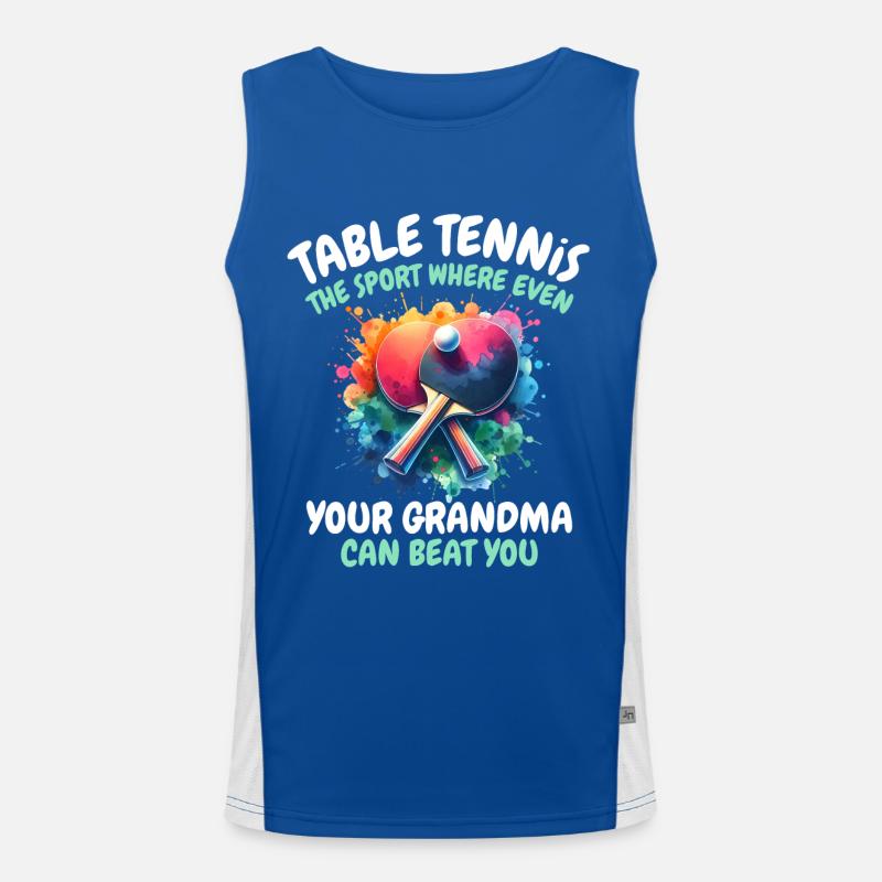 Funny Table Tennis Saying Men's Functional Contrast Tank Top 