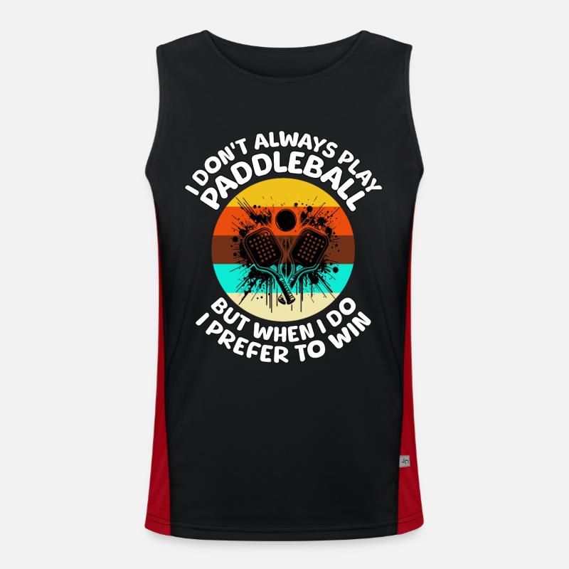 Paddleball Sprüche Funktionelles Kontrast-Tank Top für Männer 