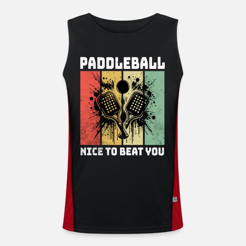 Paddleball Sprüche Funktionelles Kontrast-Tank Top für Männer 