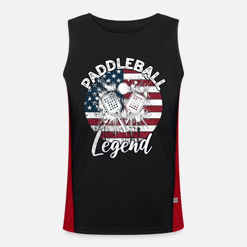 Paddleball Sprüche Funktionelles Kontrast-Tank Top für Männer 