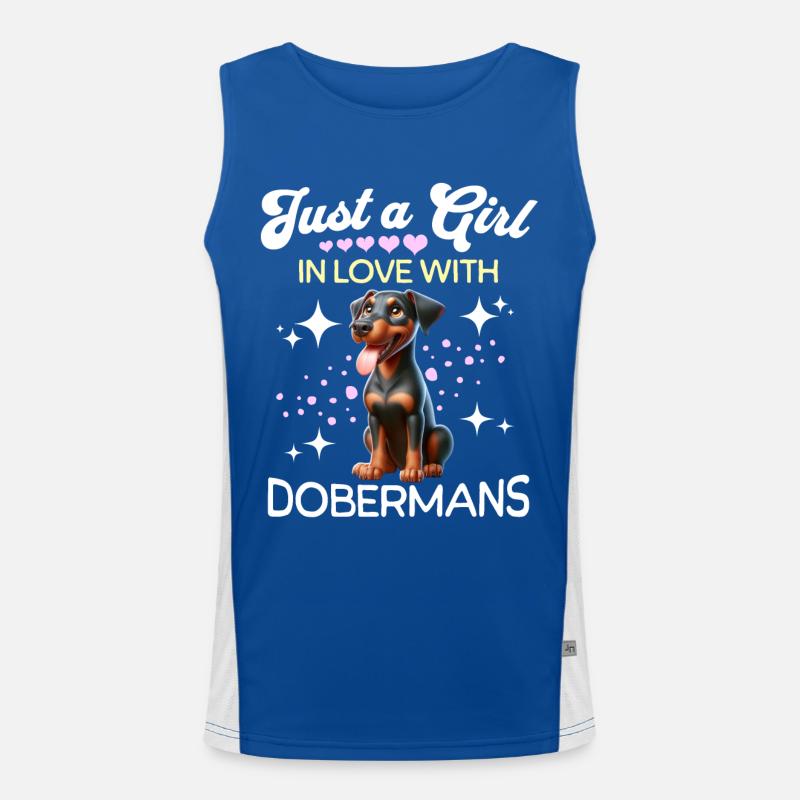 Dobermann Mädchen Funktionelles Kontrast-Tank Top für Männer 