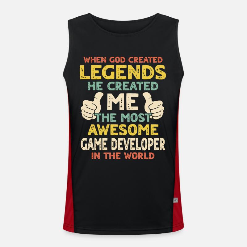 Game Developers - Men's Functional Contrast Tank Top  - black/red